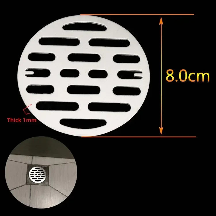 Universal Stainless Steel Round Floor Drains Cover Plate Sink Strainer Anti-clogging Shower Drains Hair Catcher Bathroom Fixture Oasis Select 8cm