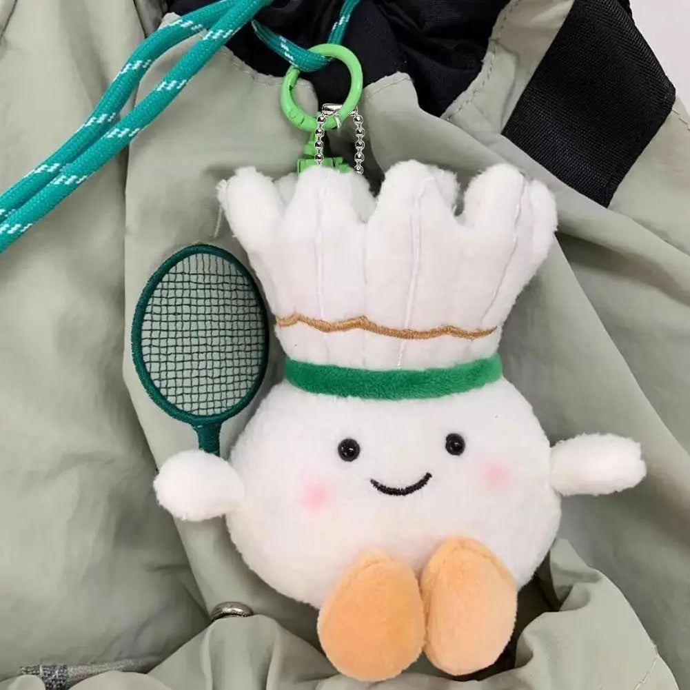Kawaii Plush Badminton Keychain – Cute Fluffy Bag Charm Gift Plush Keychain Charm Oasis Select