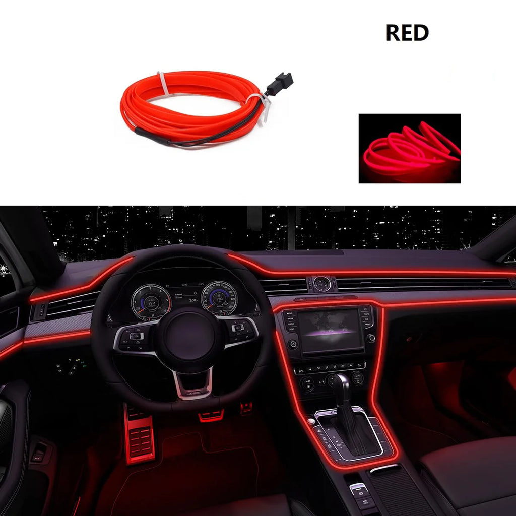 5M USB Car Interior LED Ambient Light Strip | Neon EL Glow