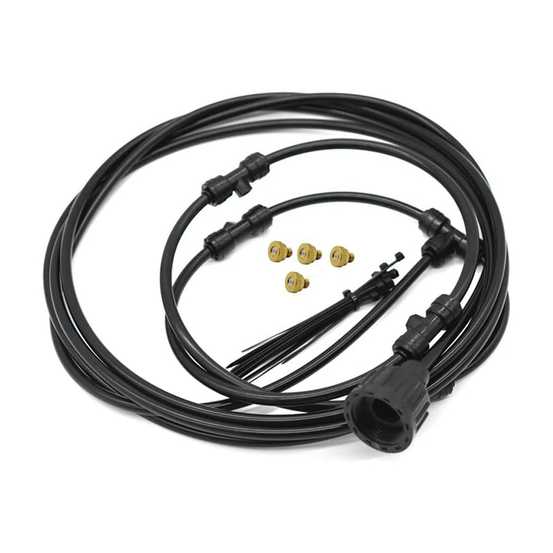 Outdoor Misting Fan Kit, Spray Ring 9.8FT (3Meter) Misting Line For Cooling System, For Cool-Ing Outdoor(Black) Accessories Oasis Select Black