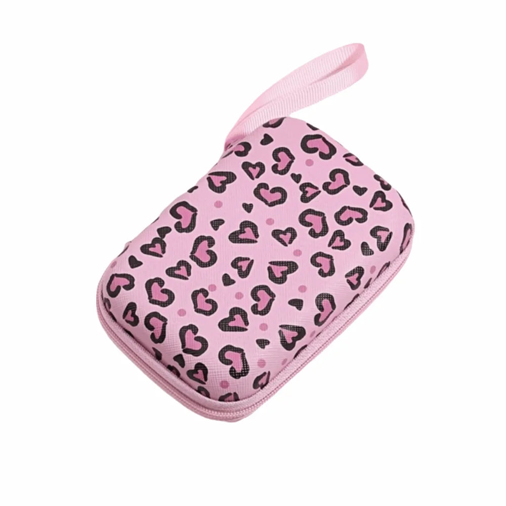 Leopard Print Hard Shell Cable & Gadget Organizer Pouch