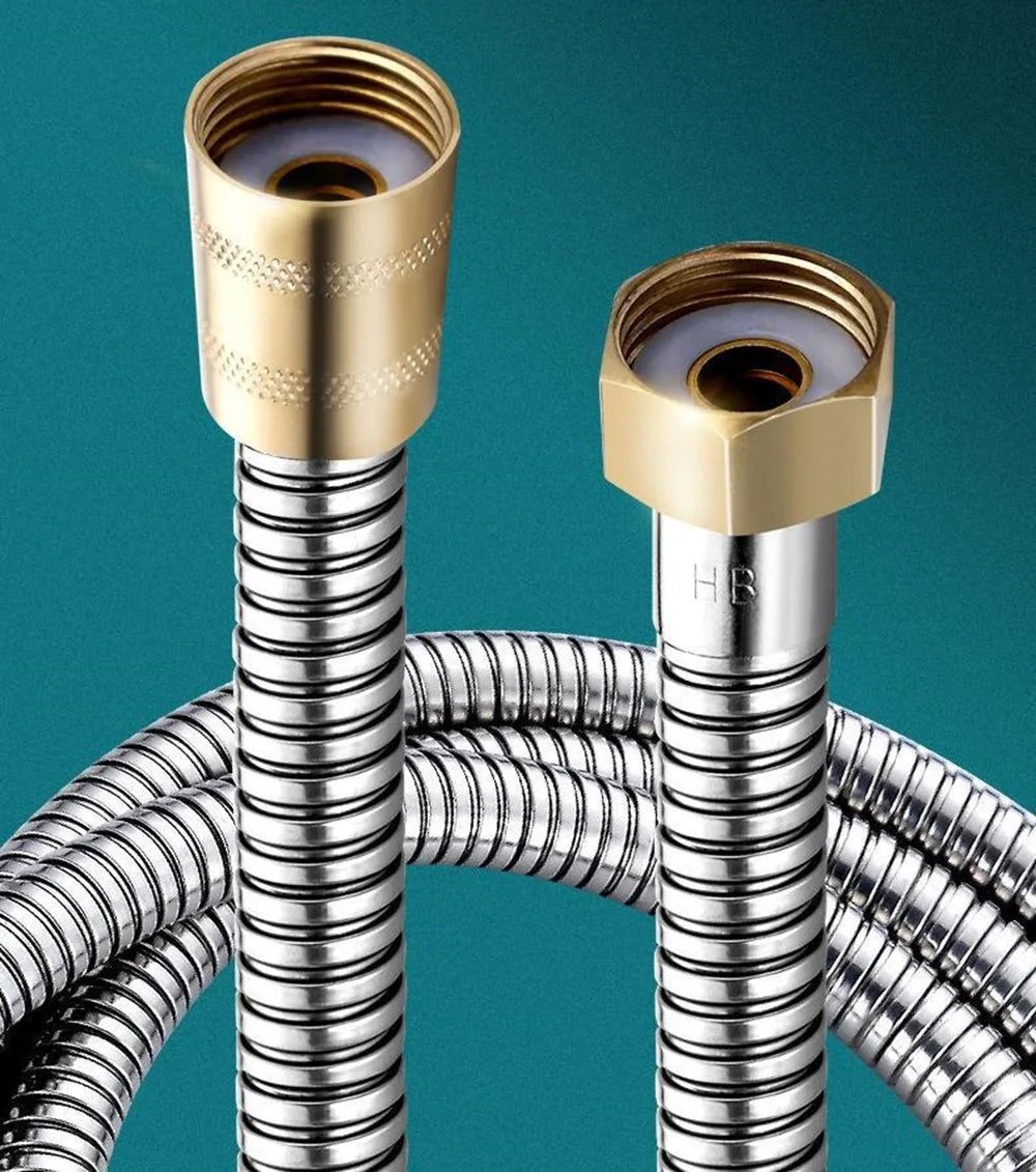 1.5/2/3M Brass Head Stainless Steel Flexible Shower Hose Long Bathroom Extension Plumbing Pipe Pulling Tube Bathroom Accessories Oasis Select