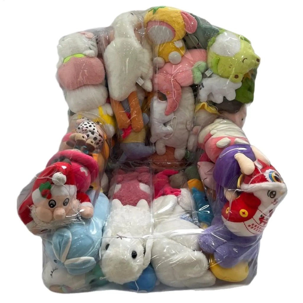 Stuffed Animal Bean Bag Storage Clear Waterproof Toy Organizer Bags with Zipper Sack for Corner Sofa Adults Dorm Bed Floor Room Oasis Select
