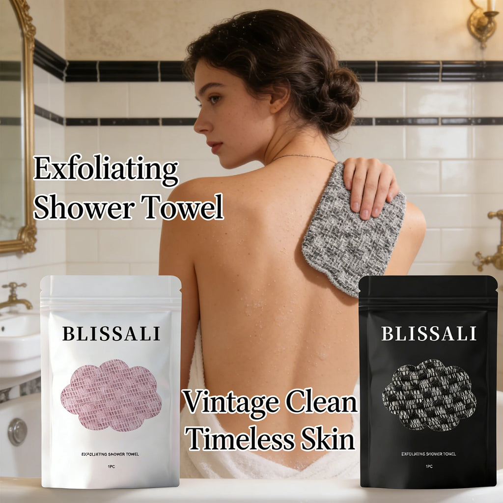 Exfoliating Towel for Back Scrub Shower Sponge Body Dual Sided Durable Bathroom Accessorie Home Travel Gentle Clean Soft Skin Oasis Select