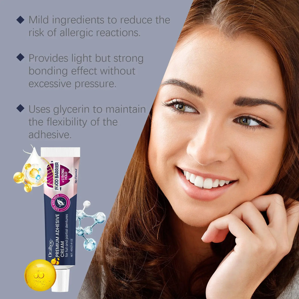Oralhoe Denture Adhesive Cream – Long-Lasting Secure Hold Denture Adhesive Cream Oasis Select