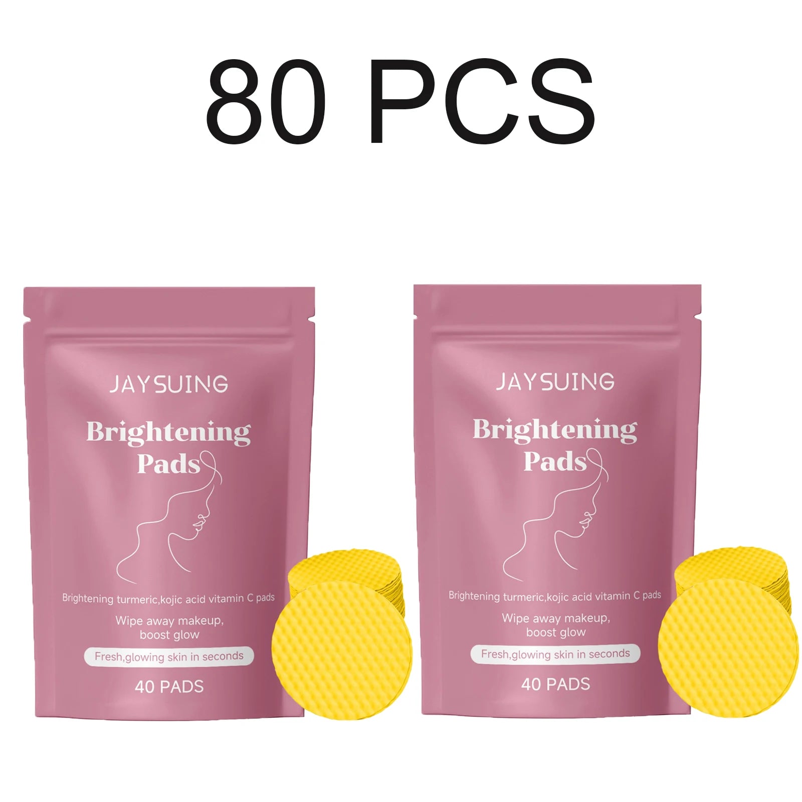 Turmeric Kojic Acid Brighten Cleansing Pad Adjust Water Oil Balance Remover Cottons Improve Skin Roughness Exfoliate Soothing Oasis Select 80 PCS