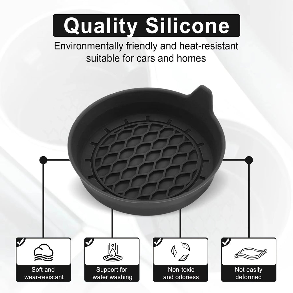 Silicone Car Cup Holder Insert Coasters – Non-Slip Set of 2/4