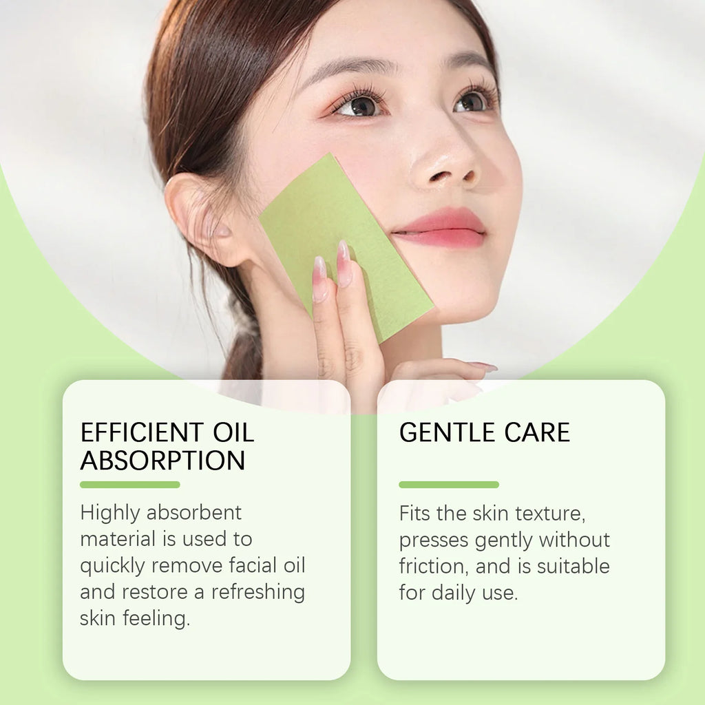 Green Tea Oil Blotting Sheets 100 Pcs – Oily Skin Control Oil Blotting Sheets Oasis Select