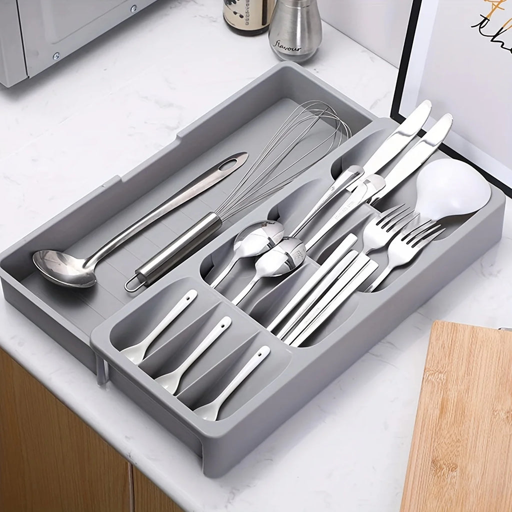 Kitchen Retractable Knife, Fork, Spoon Separation And Sorting Tableware Storage Box Oasis Select