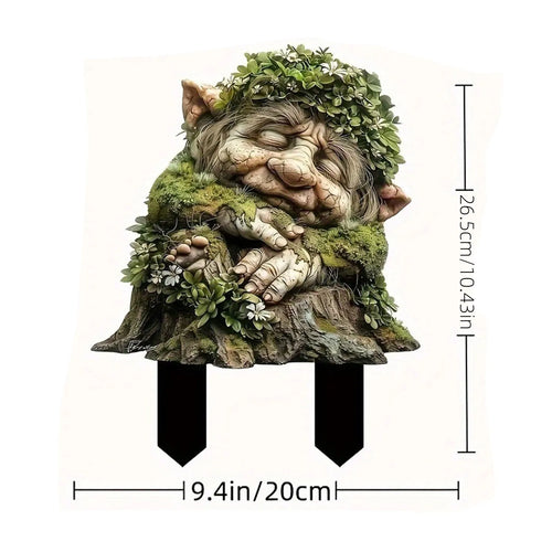 2D Flat Tree Elf Garden Stake – Waterproof Outdoor Lawn Decor Garden Stake Decor Oasis Select