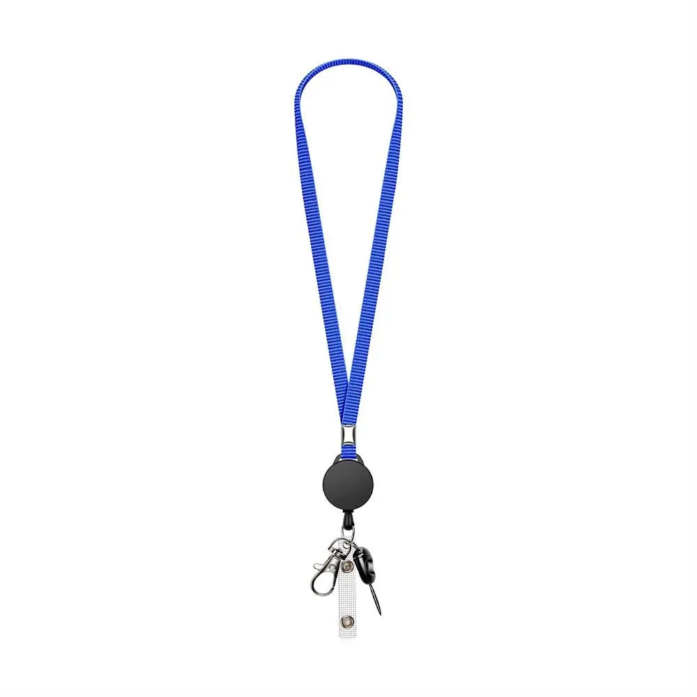 Neck Strap Key Chain Lanyard Card Holder Badge Reel Phone Key Ring ID Name Card Nurse Retractable Badge Holder Office Supplies Oasis Select Blue