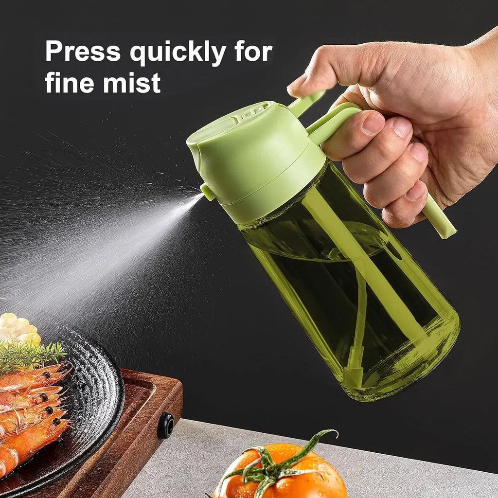 2-in-1 Dark Glass Oil Sprayer Olive Oil Dispenser Black Lightproof Oil Sprayer for Cooking Salads and Barbecues Barbecue Tools Oasis Select