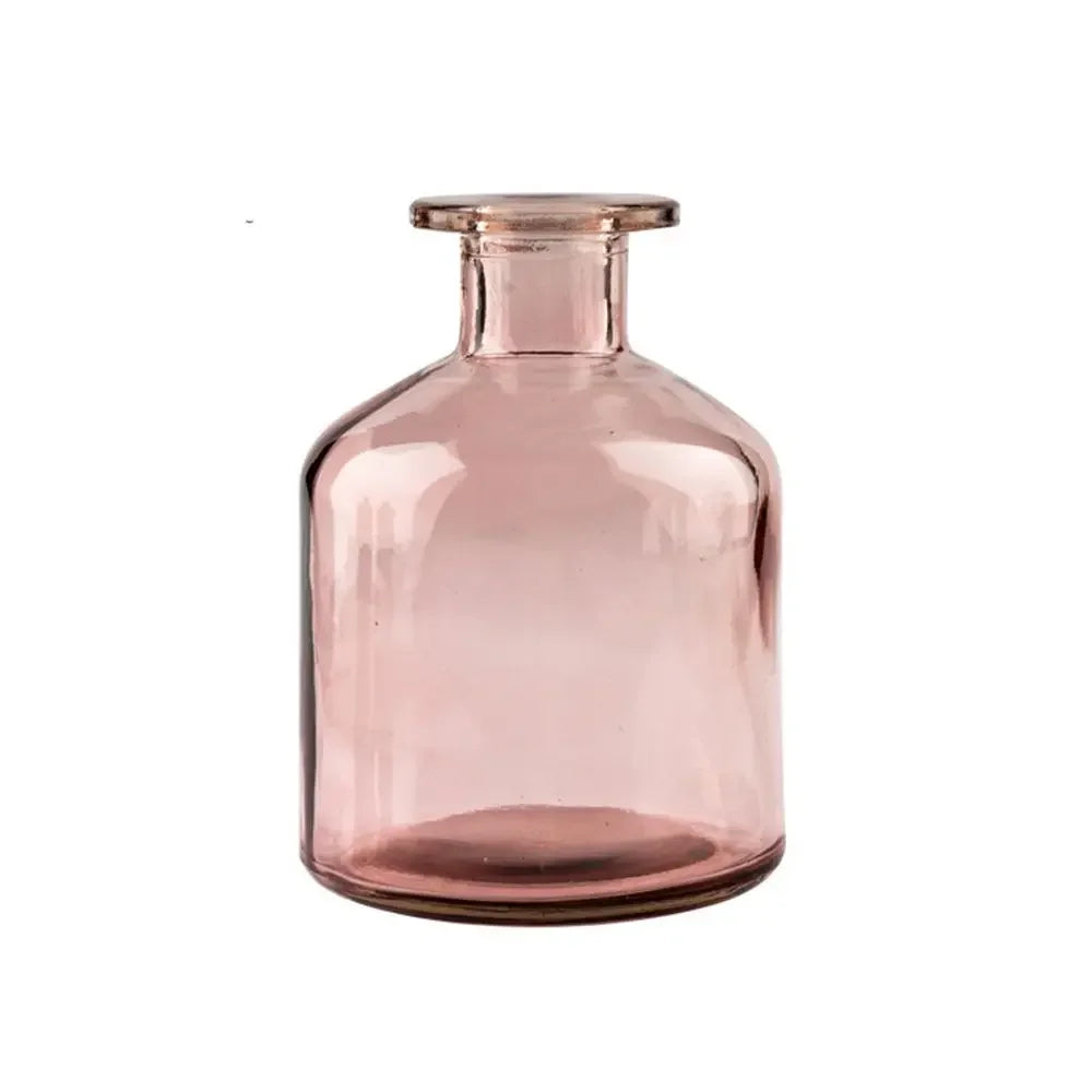 Transparent Glass Flower Vase | Modern Hydroponic Table Decor Glass Flower Vase Oasis Select Pink-Dadu