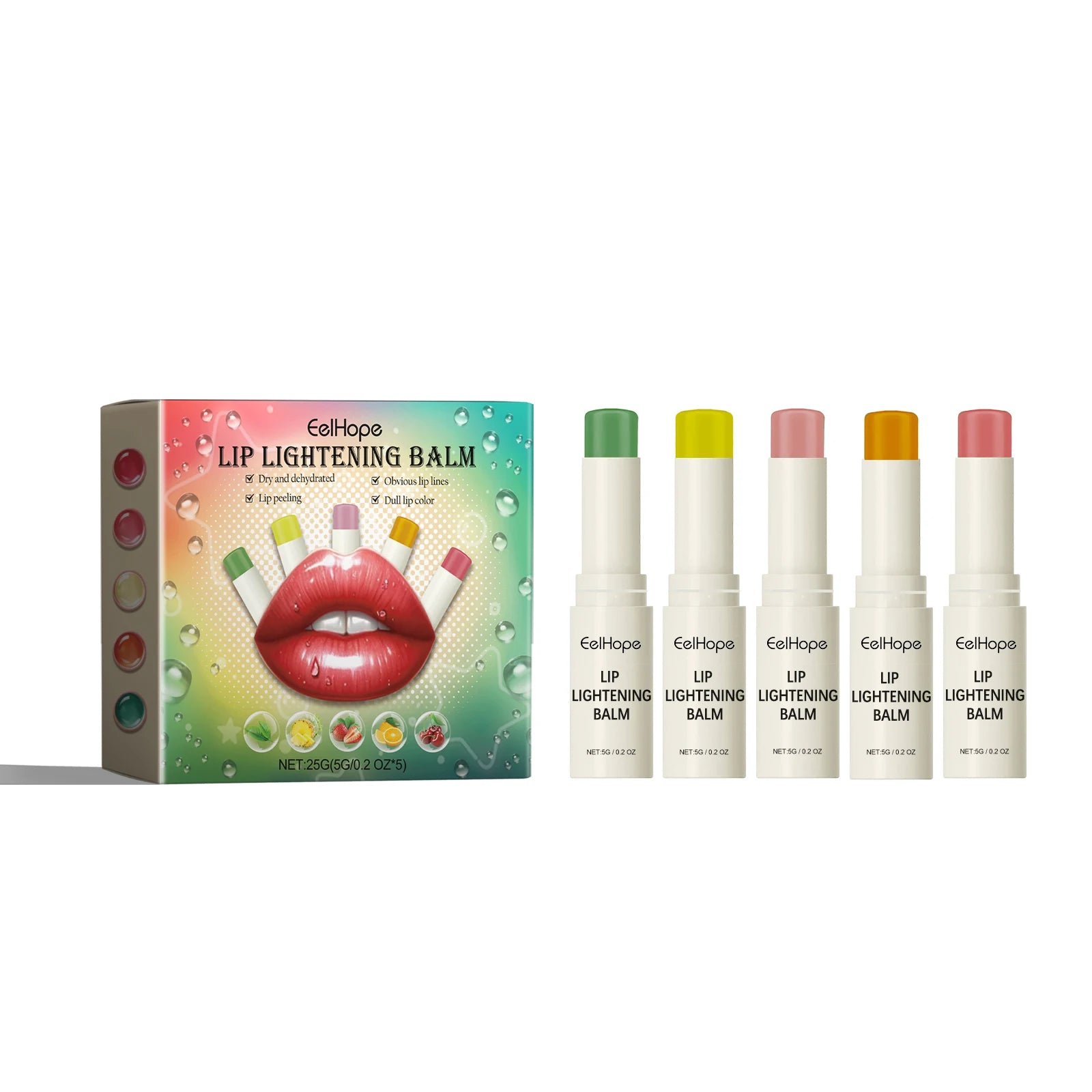  Lip Balm Lighten Melanin Lip Mask Fruit Scent Exfoliating Fade Lines Dead Skin Moisturizes Nourishing Brightens Repair Care Oasis Select 25g set