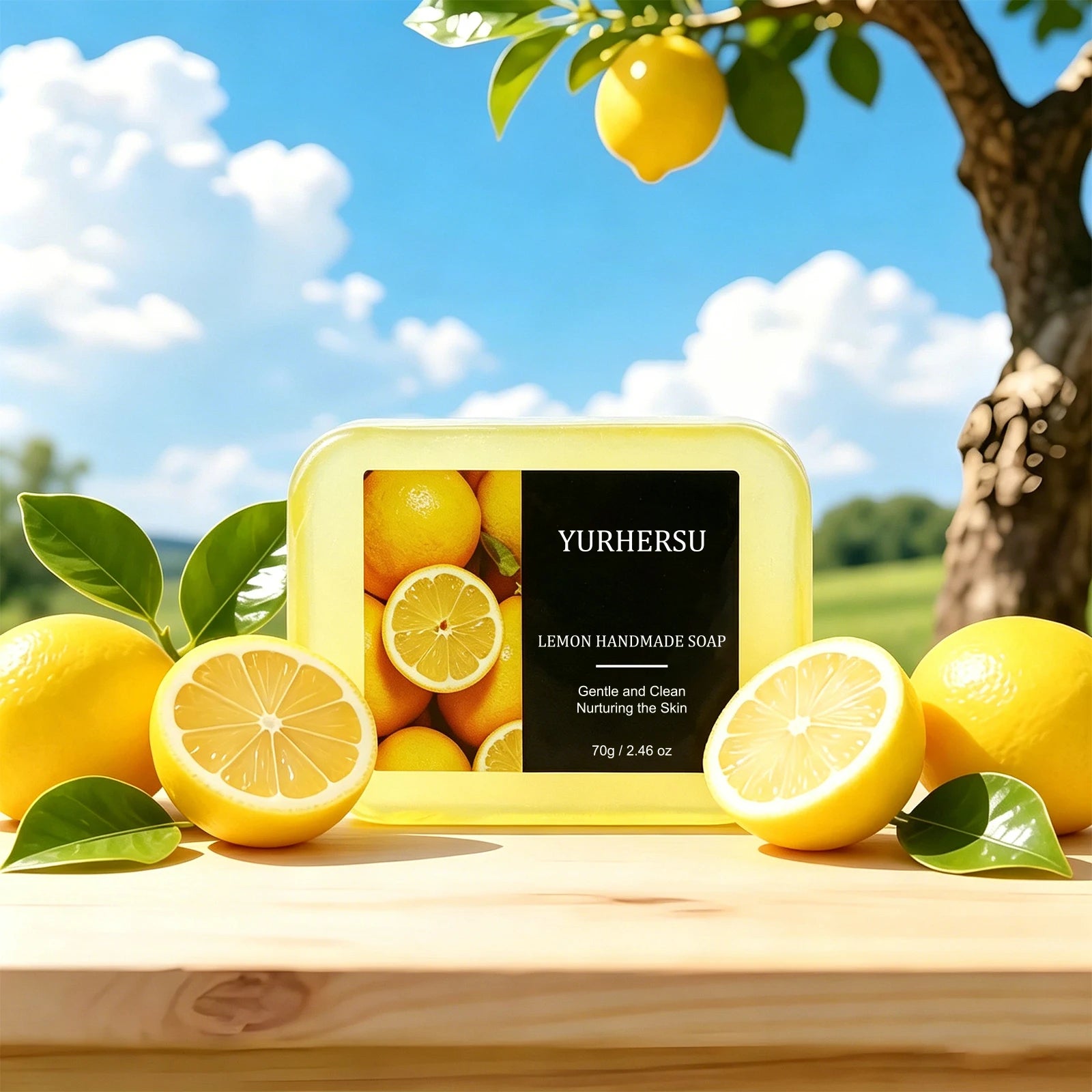 Natural Lemon Handmade Soap – Organic Essential Oil Bar