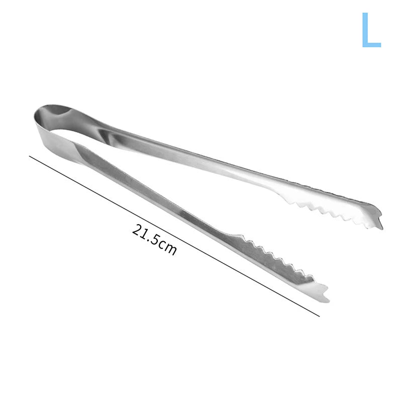 Stainless Steel BBQ Tongs | Non-Slip Toothed Grilling Clamp