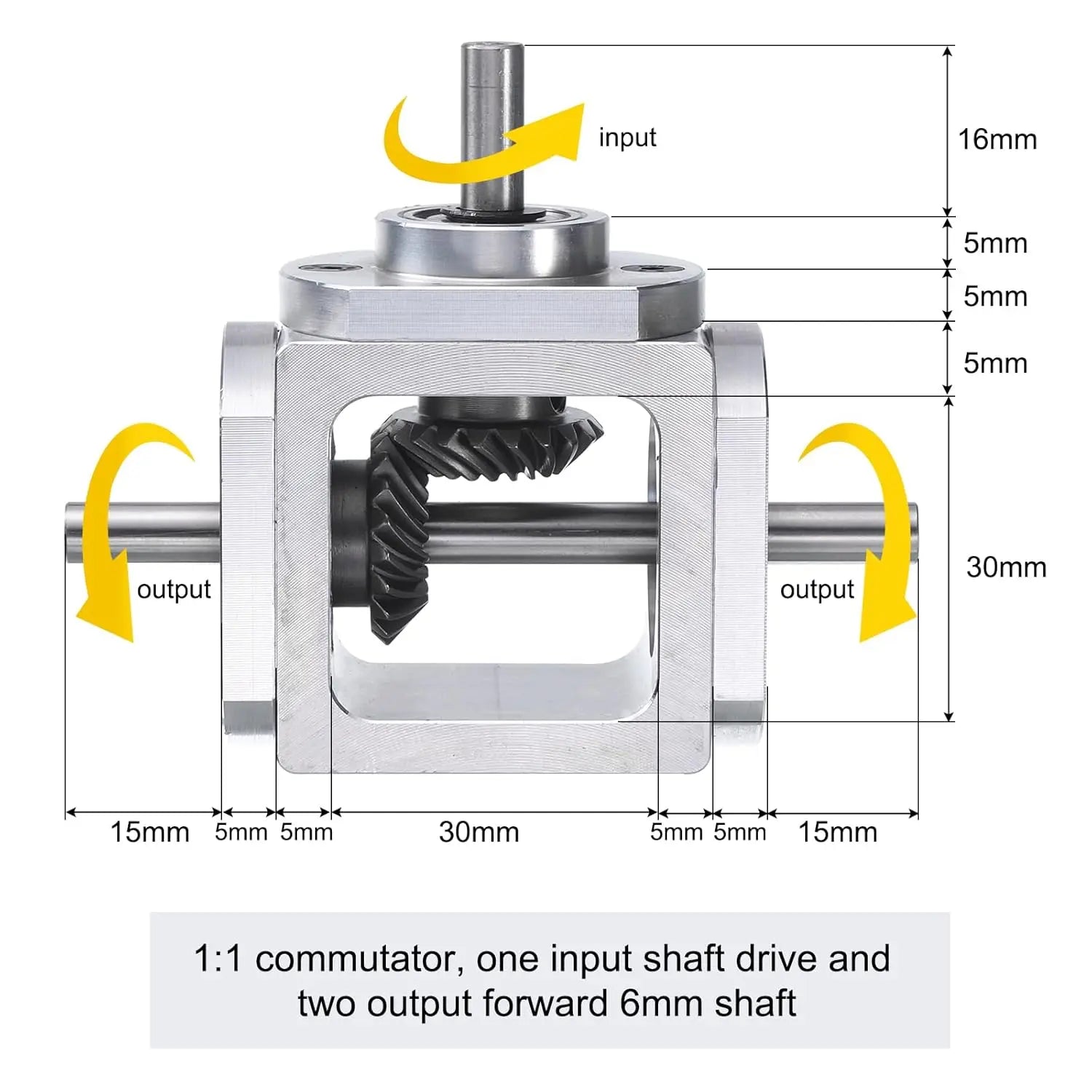 New Gear-Box 90 Degree Right Angle Bevel Gear-Box 1:1 Single Output Shaft 1 Module 20 Teeth Bevel Gear Aluminum Frame Oasis Select