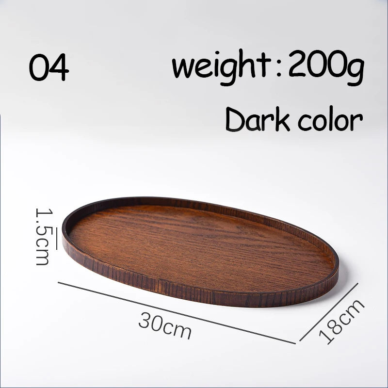 Oval Serving Trays Tableware Dessert Tea Saucer Coasters Coffee Coasters Wooden Plate Storage Food Display Home Hotel Decor Oasis Select 04