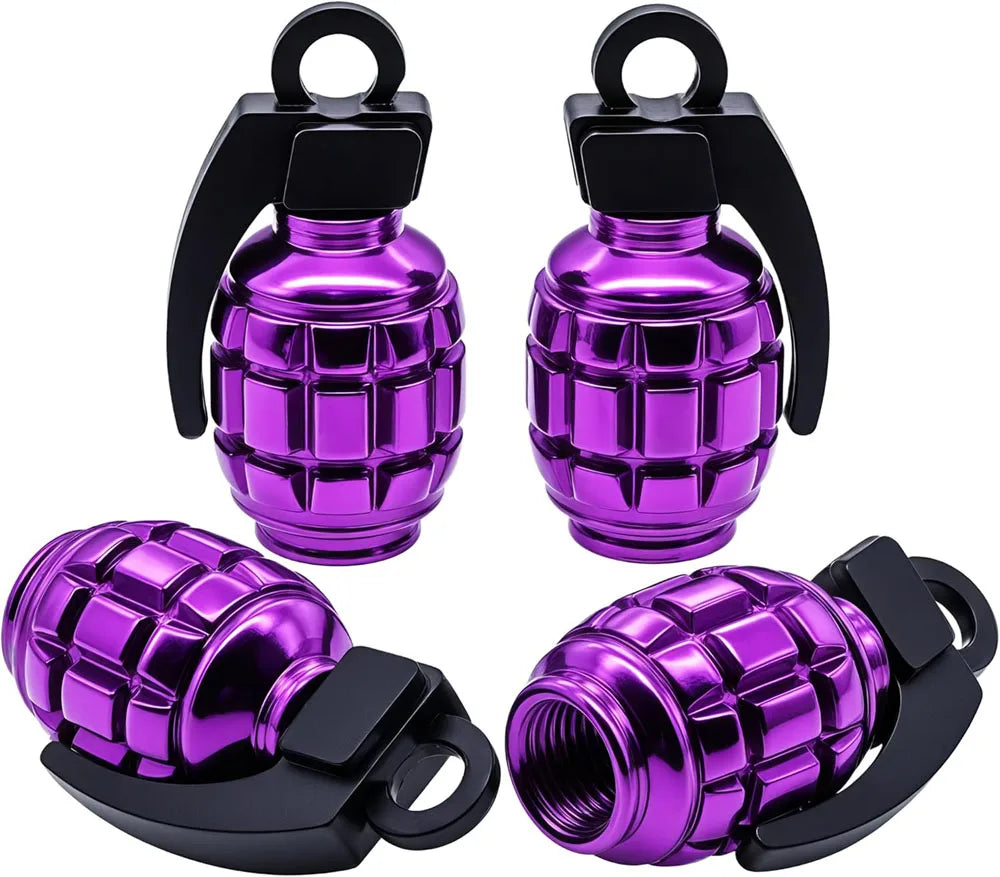 4PCS Colorful Tire Valve Stem Caps, Aluminium Alloy Tire Valve Stem Covers Universal Car Wheel Tire Valve Caps for Cars Trucks Oasis Select Purple-4Pcs