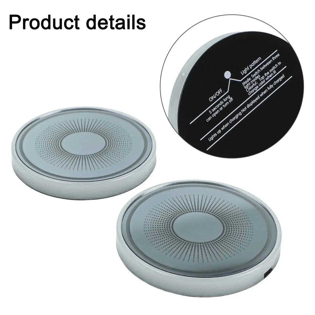 For Home Use Luminescent Cup Pad LED Car Coasters Diameter 68mm Versatile Interior Lighting Waterproof Acrylic Material Oasis Select