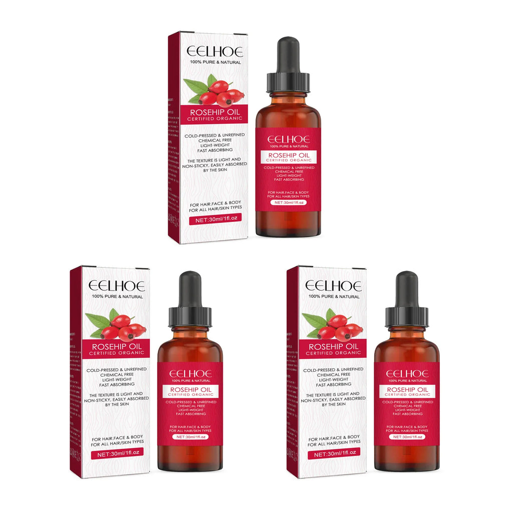 EELHOE Rosehip Facial Essential Oil Fade Fine Line Lifting Firming Repair Smooth Moisturizing Whitening Nourishing Skincare Oil Oasis Select 3 x 30ml Boxed