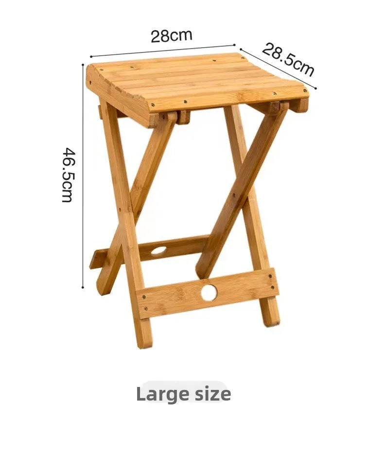 Nanzhu folding stool portable household solid wood Mazar outdoor fishing chair small bench small stool square stool wholesale Oasis Select large