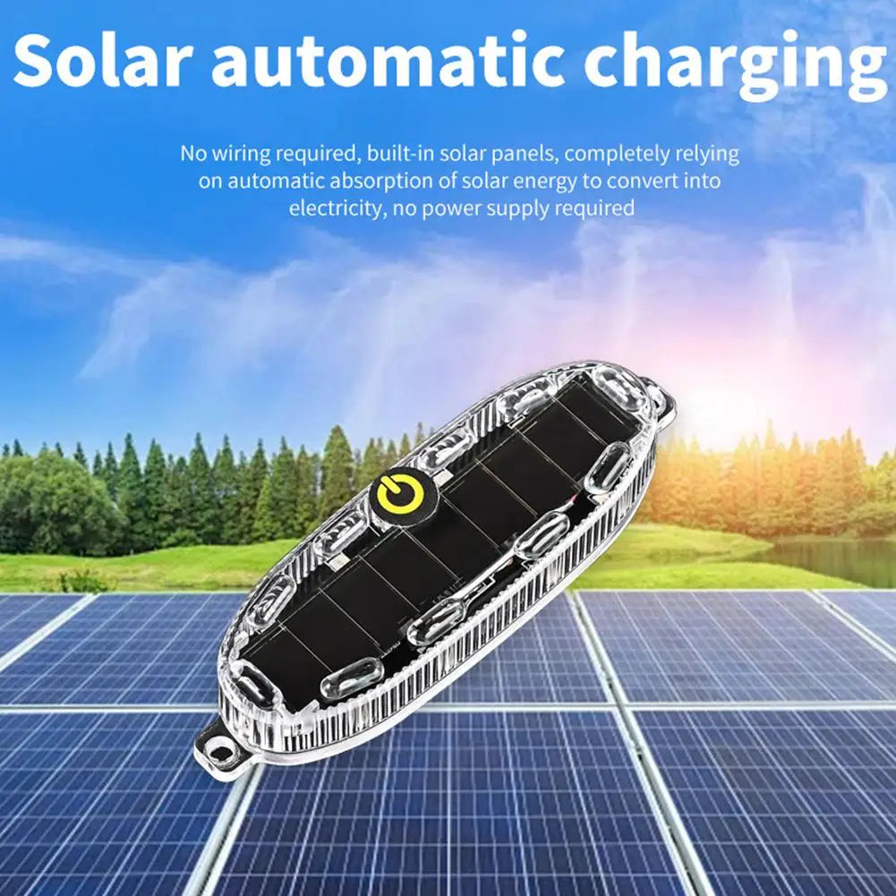 Solar LED Strobe Warning Light for Cars & Motorcycles