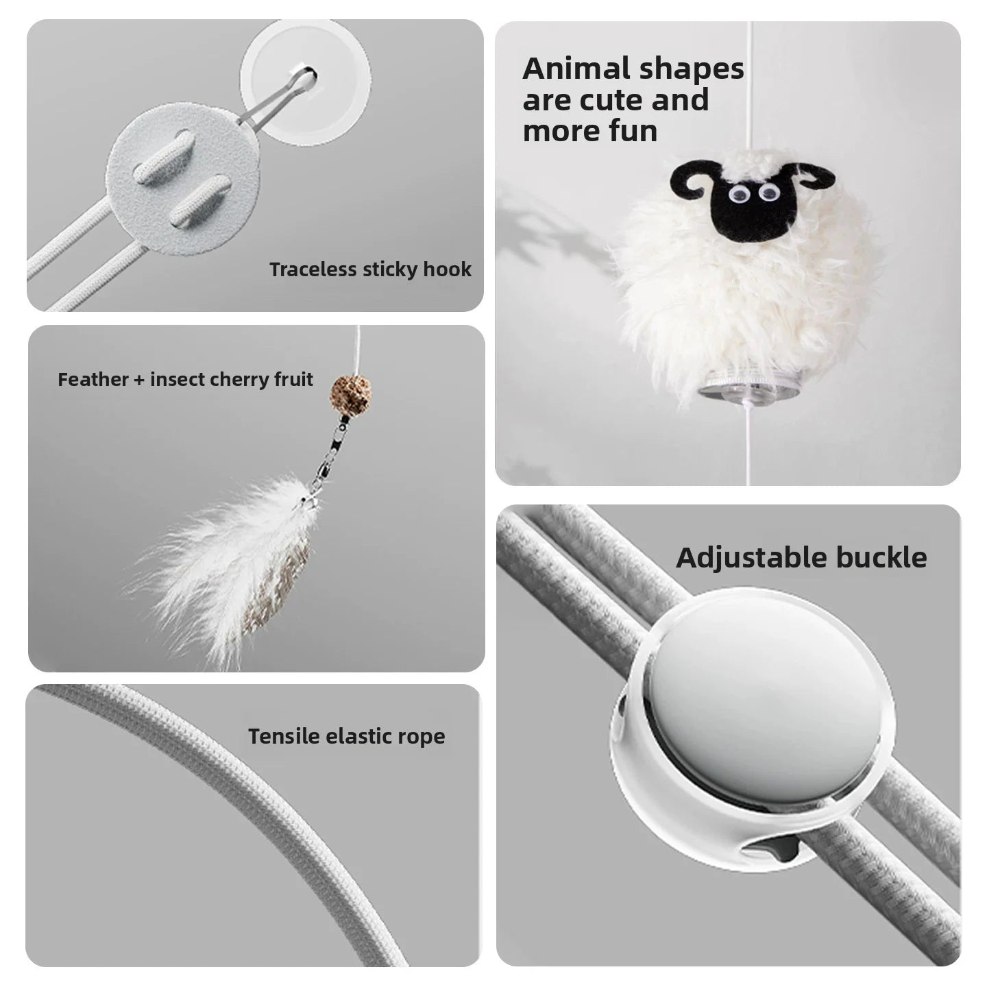 Puzzle cat toy, a fun and relaxing tool, swings on a swing, hangs on a door, feathers play with a cat stick, and is a freeze-dri Oasis Select