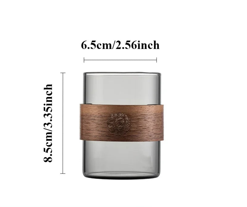 Heat-resistant Glass Tea Cup High Borosilicate Main Cup Tea Tasting Cup Walnut Handle Kung Fu Tea Cup Oasis Select 200ml 201-300ml