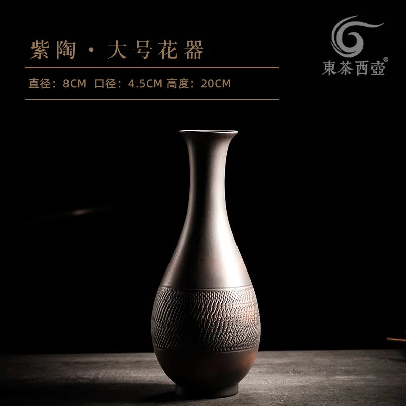 Pocket Horticultural Tabletop Small Vase Flower Path Art Ceramic Kiln Transformation Celadon Hand Drawn Small Vase Oasis Select 20cm