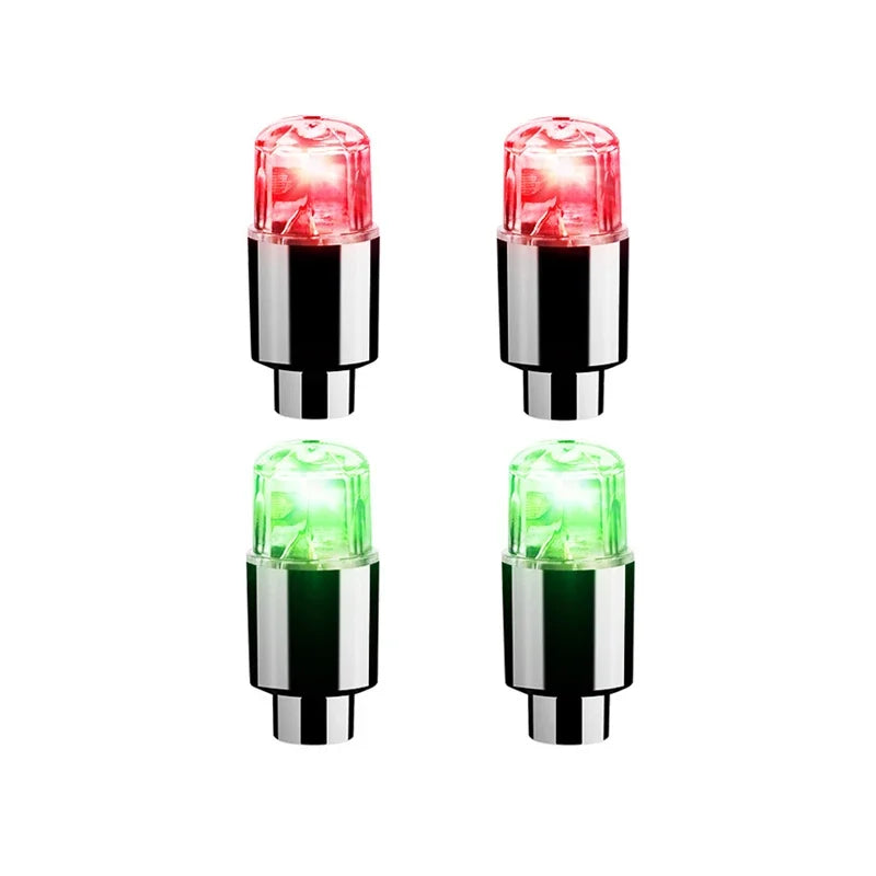 2/4/8Pcs Tire Valve Cap Lights Durable Tire Lights For Car Air Valve Caps With Lights For Motorcycles Bicycles Electric Vehicles Oasis Select 2 Red-2 Green