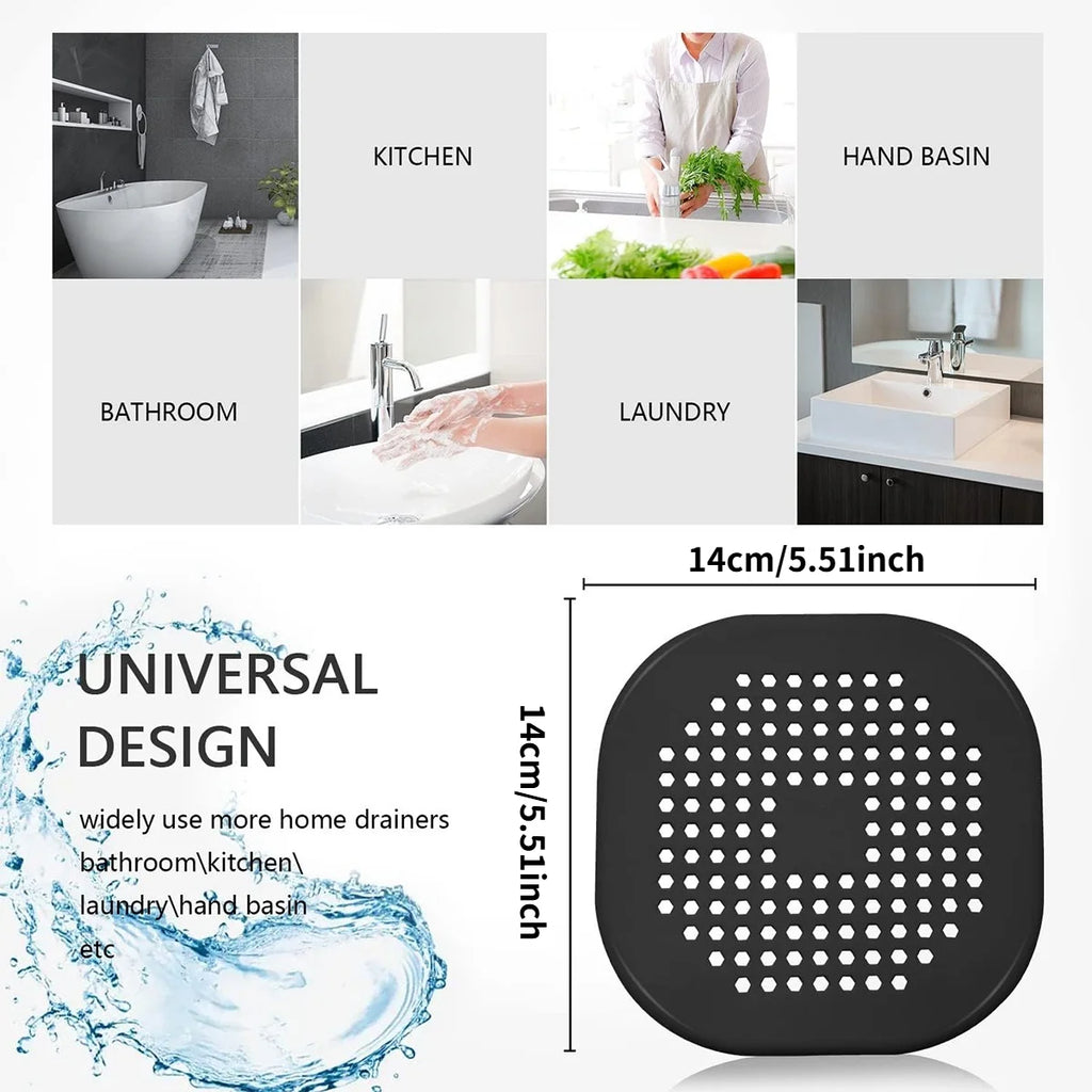 6/9pcs Silicone Drain Strainer Reusable No-Clog Filter with Non-Slip Suction Base for Kitchen Bathroom Bathtub Toilet Oasis Select