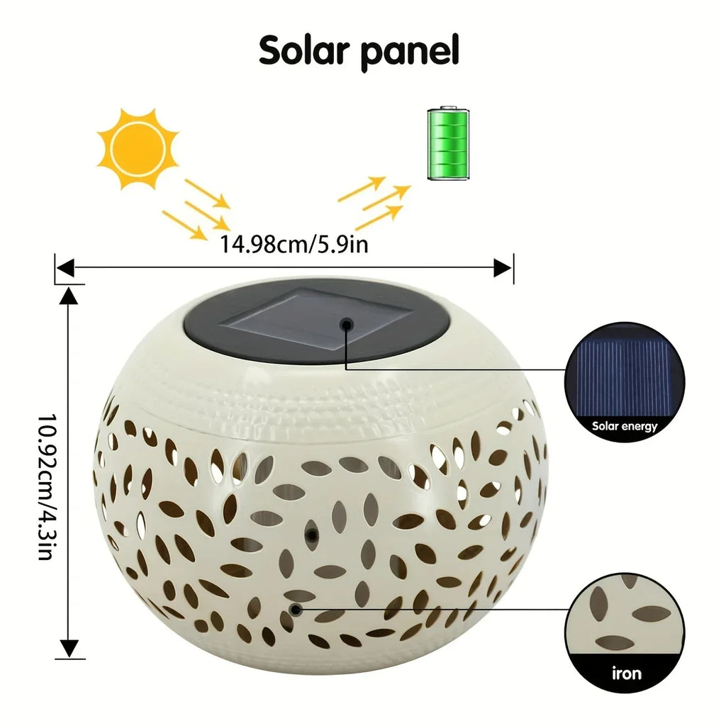 Solar desktop lamp, desktop lighting lamp, hollow metal lighting lamp, solar lamp, suitable for courtyards, gardens and lawns Oasis Select