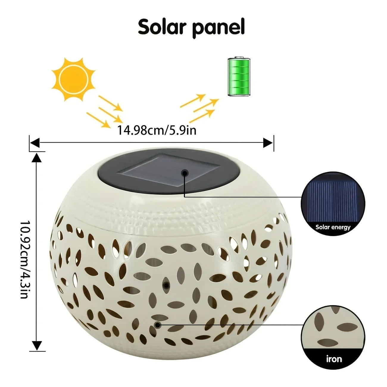 Solar desktop lamp, desktop lighting lamp, hollow metal lighting lamp, solar lamp, suitable for courtyards, gardens and lawns Oasis Select