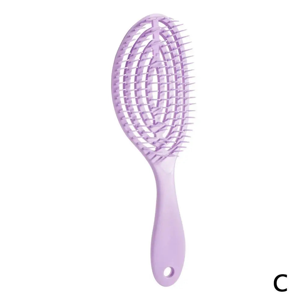 Hair Massage Comb Bristle Nylon Hairbrush Curly Detangle Hair Brush for Salon Hairdressing Tools Oasis Select purple 1PCS