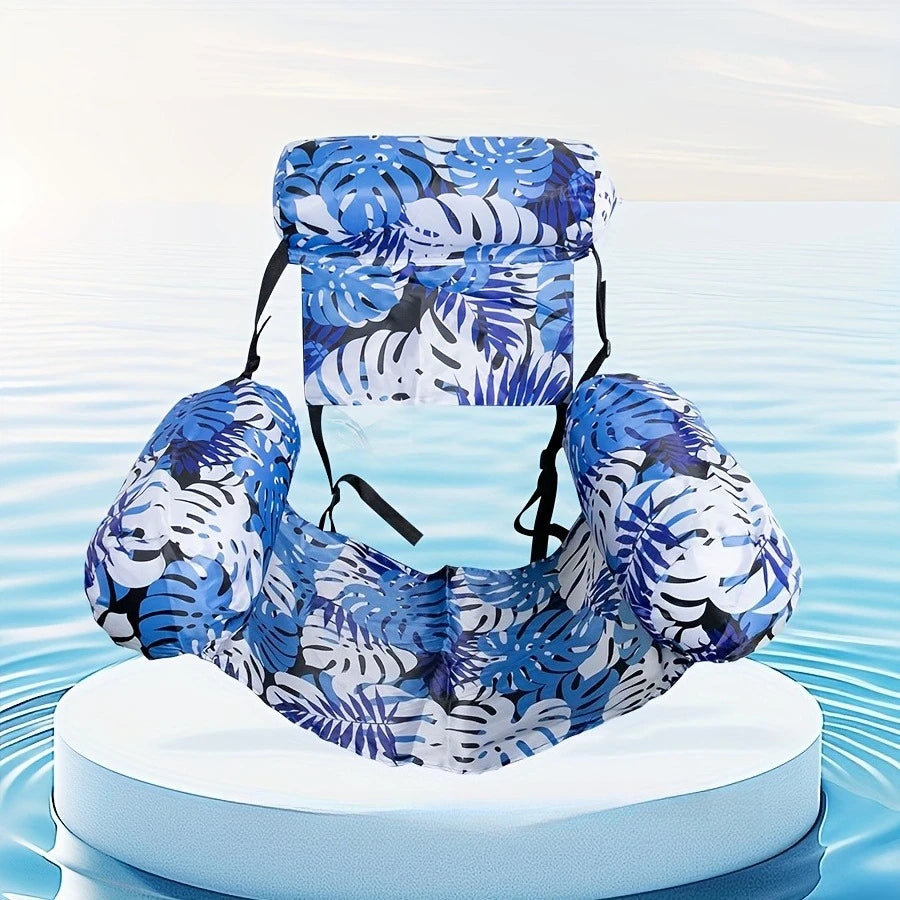 1pc Adult Inflatable Floating Lounge Chair,Foldable & Portable, Water Leisure Pool Float for Summer Fun Floating Island, Pool Oasis Select