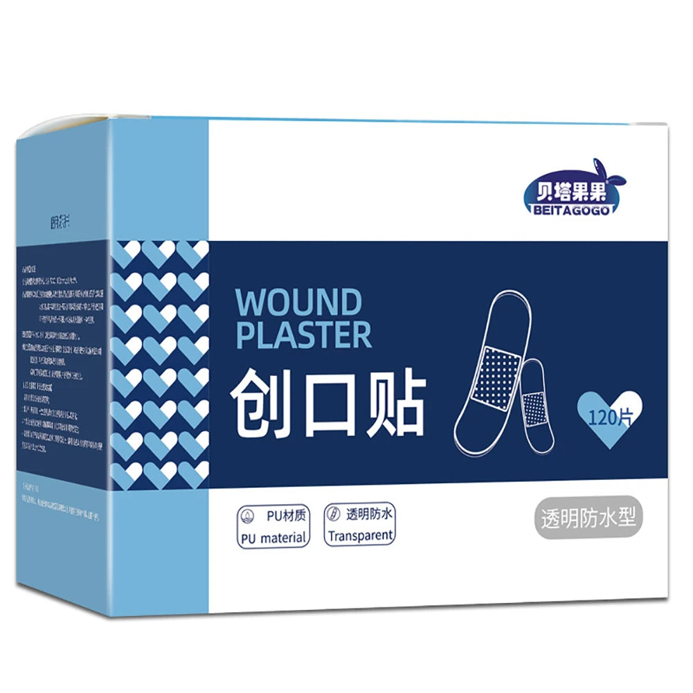 50/120Pcs Waterproof Band-Aid Wound Dressing Medical Transparent Hemostatic Tape for Swimming Bath Wound Care Protect First Aid Oasis Select