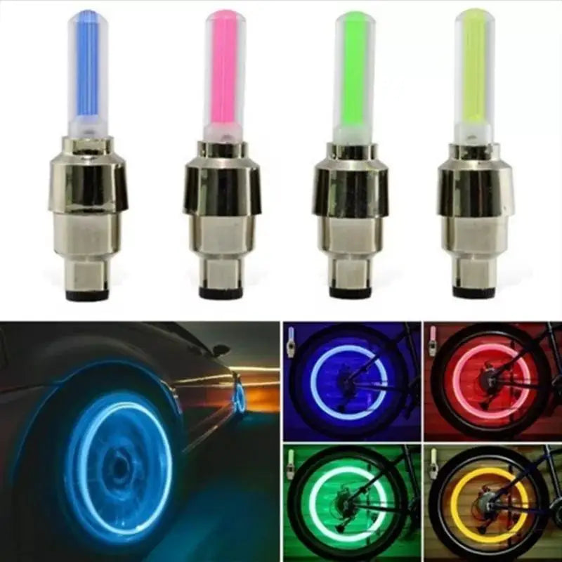 LED Bicycle Valve Light, Neon Bicycle Spoke Light, Bicycle Tire Valve Light, Night Riding Warning Light Bicycle Accessories Oasis Select