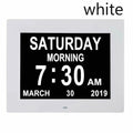 Day Month Year Date Time LCD Screen Dementia Table Home Decor Digital Clock Calendar Alarm Clock Oasis Select white