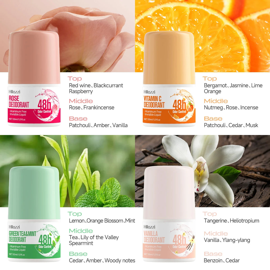 vitamin c，rose，vanilla，green tea & mint deodorant 48 hours long lasting fragrance Fruity perfume Skin care Oasis Select