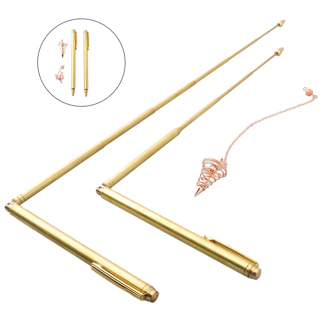 3/4pcs 99.9% Copper Detector Rod Metal Detector Rod With Pendulum Pendant For Treasure Hunting Divination Tools Oasis Select 3PCS