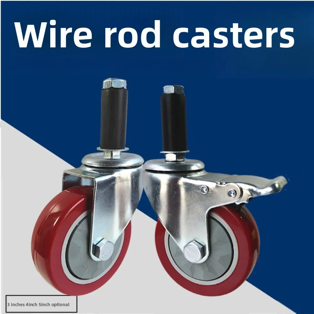 3/4/5inch Medium Duty polyurethane wheels Industrial rigid double ball bearing trolley pvc swivel with lock caster wheels Oasis Select