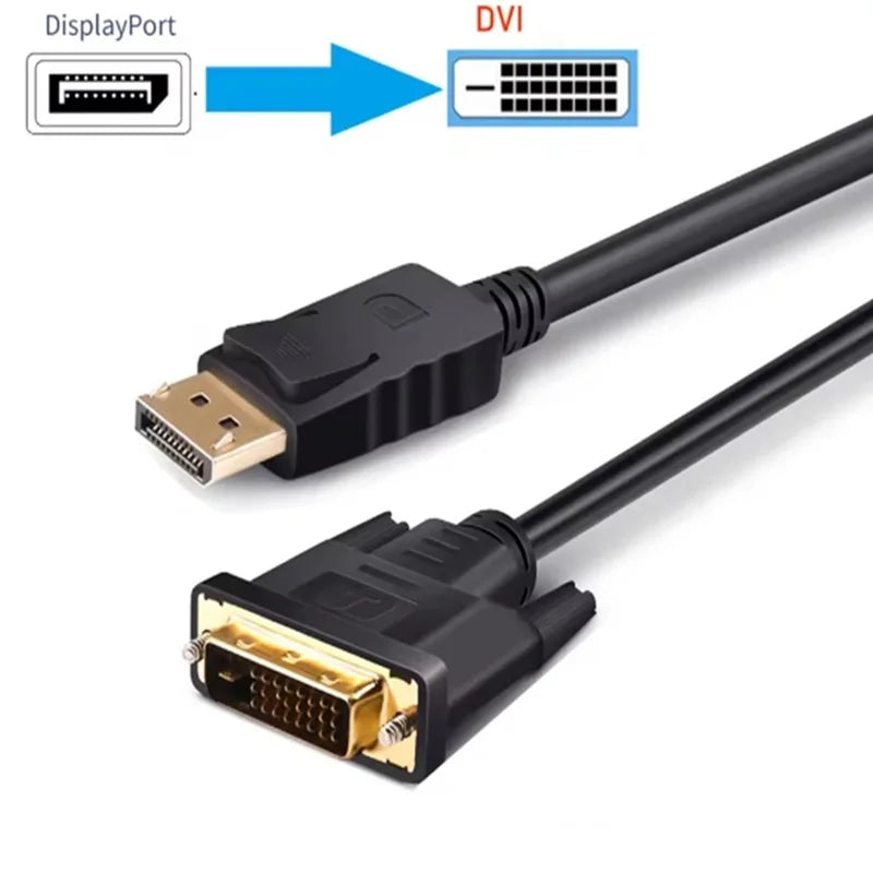  1.8M DP to DVI Adapter Cable 0.25M DP To DVI Adapter for Desktop Laptop PC TV Dell Asus Monitor Projector DisplayPort Cable Oasis Select