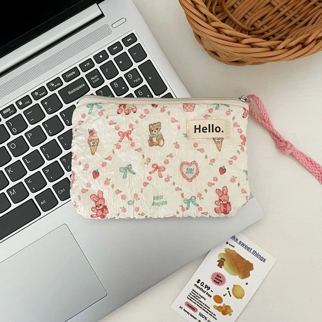 Cute Travel Cosmetic Lipstick Earphone Card Small Portable Storage Bag Purse Mini Makeup Handbags Pouch Organizer In Make Up Bag Oasis Select Pink Rabbit