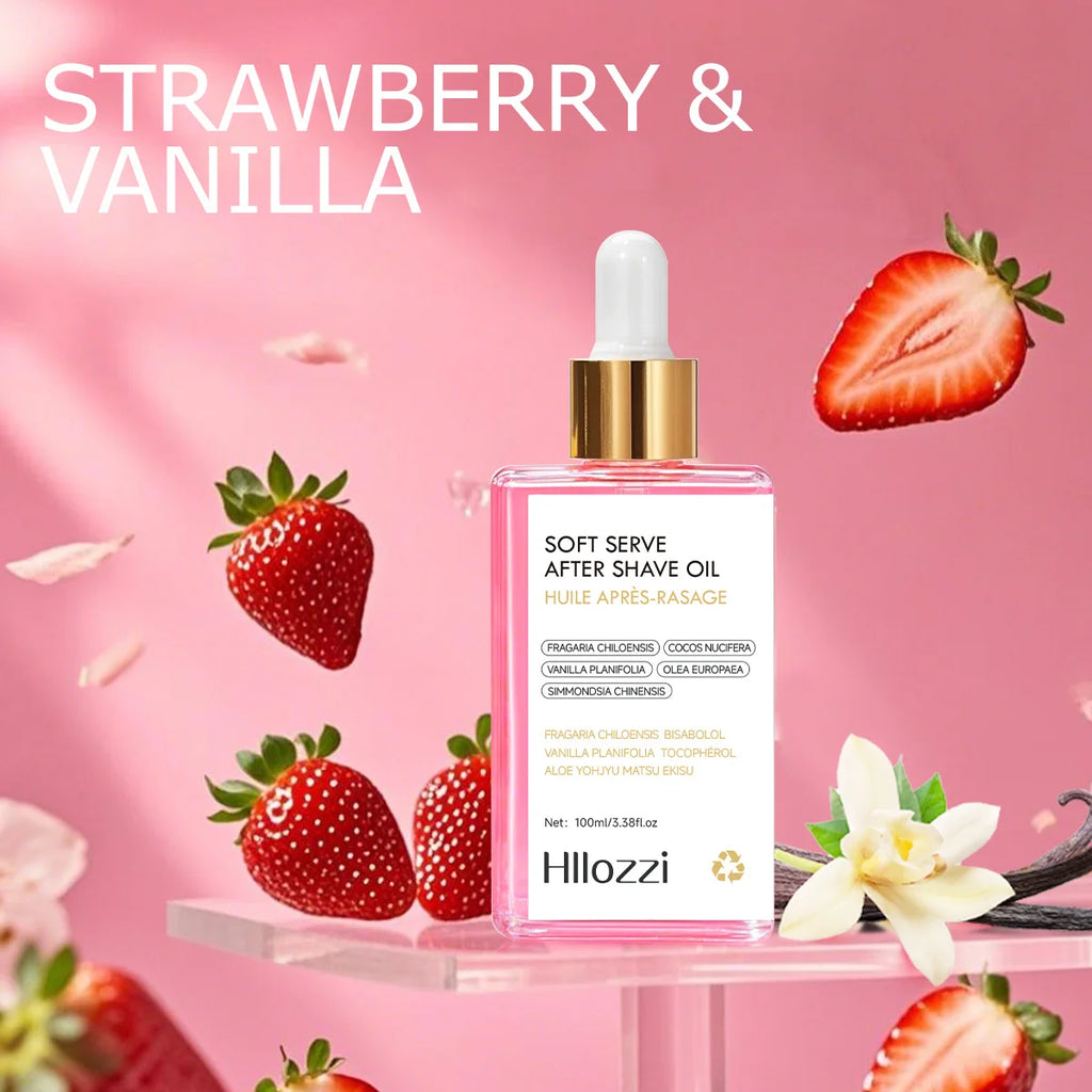 100ml/3.38f.oz Strawberry soft serve after shave oil Deeply hydrating and nourishing the skin Men & Women Hydrating Serum Oasis Select