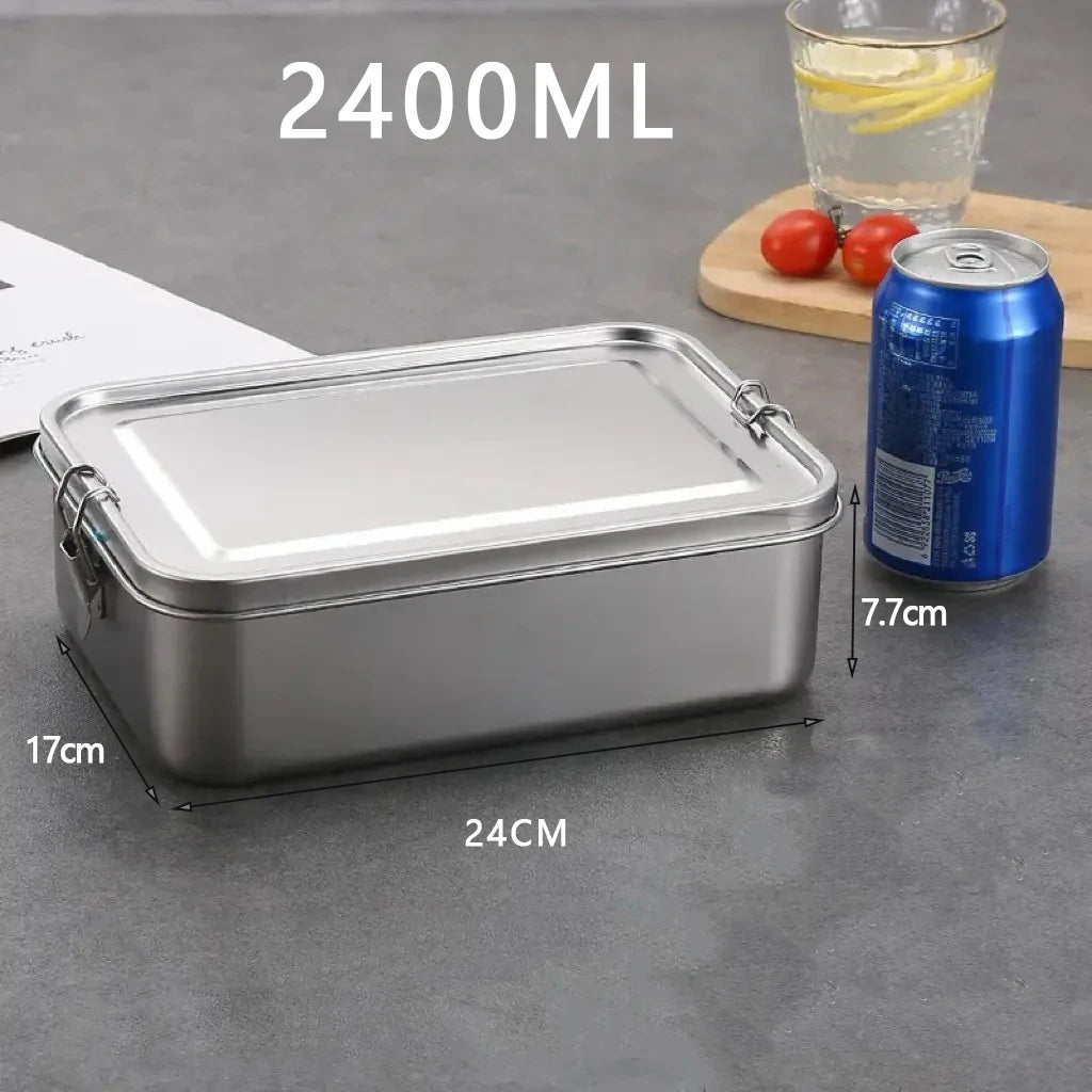 Stainless Steel Bento Lunch Box – Leak-Proof, Lockable Clips Stainless Steel Lunch Box Oasis Select 2400ml 1