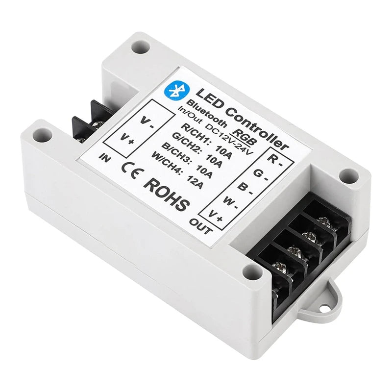 WISH RGB/RGBW LED Bluetooth Controller RGB LED Strip Light Controller Phone APP Control For 5050 3528 RGB LED Striplights Oasis Select White