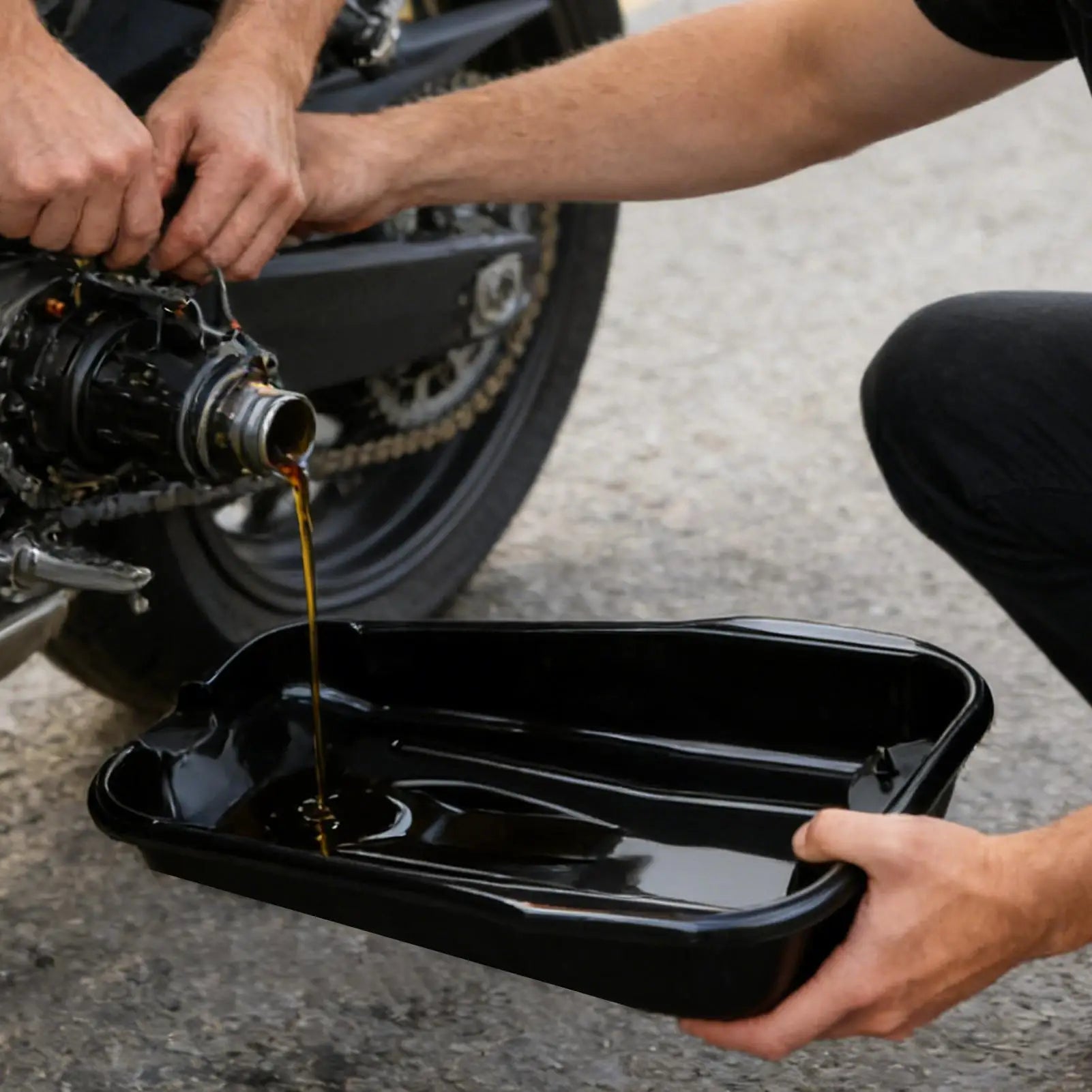 Automotive Repair Oil Container Oil Drain Pan Large Capacity Leak-Proof for Garage Vehicle Service Engine Maintenance Workshop Oasis Select Default Title