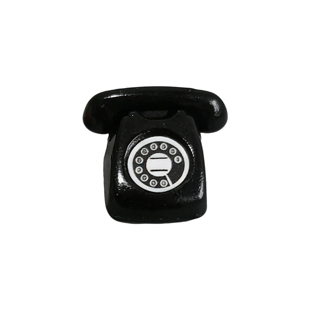 1/4 PCS Mini Vintage Rotary Telephone – 1:12 Miniature Retro Desk Phone for Dollhouse, Fairy Garden Paths & Micro Landscapes Oasis Select Black
