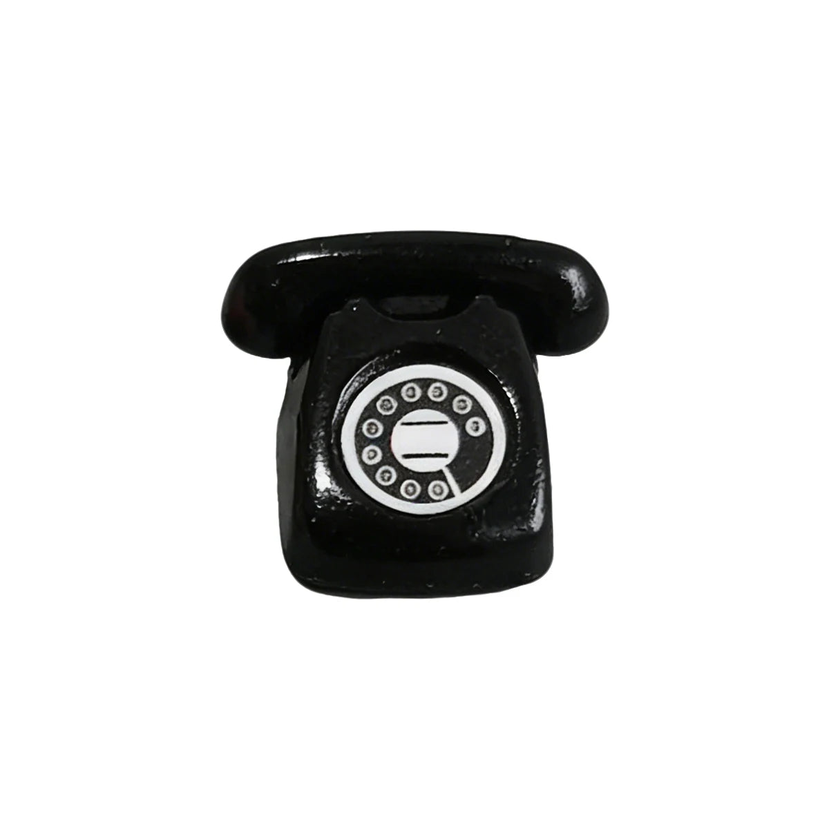 1/4 PCS Mini Vintage Rotary Telephone – 1:12 Miniature Retro Desk Phone for Dollhouse, Fairy Garden Paths & Micro Landscapes Oasis Select Black
